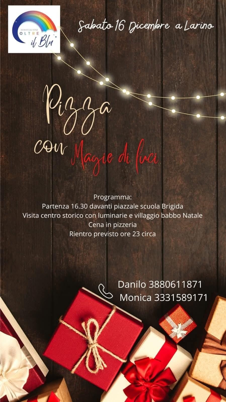 Locandina dell’evento «Pizza con magie di luci»